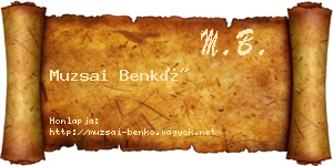 Muzsai Benkő névjegykártya